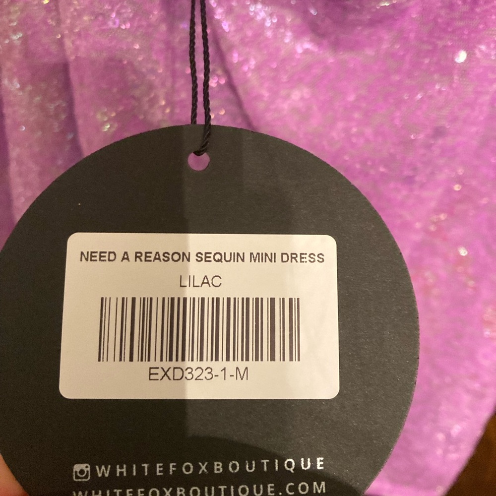 White Fox Boutique Lilac Need A Reason Sequin Mini Dress - Picture 4 of 9